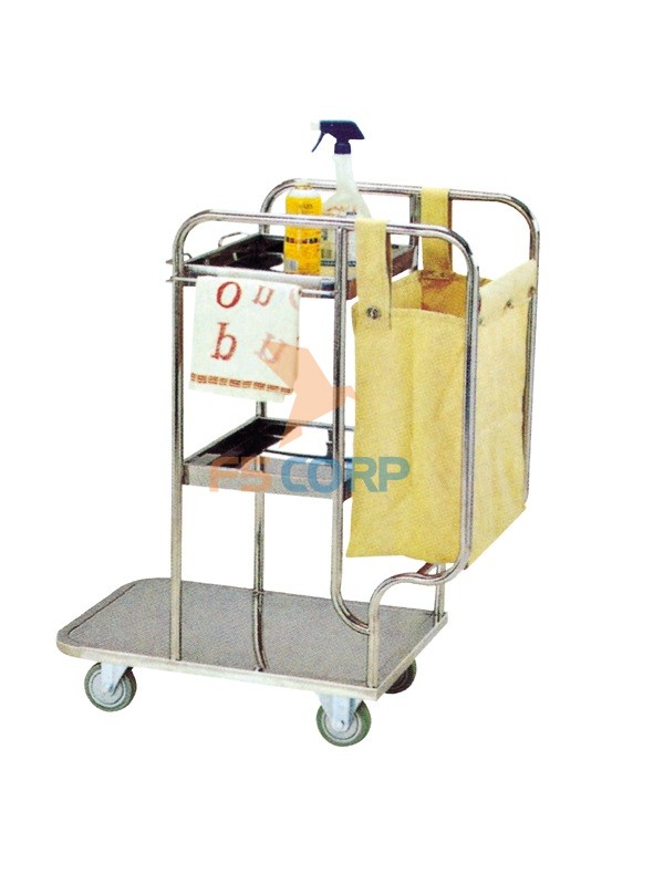 Xe làm vệ sinh phòng buồng inox 3 tầng F20