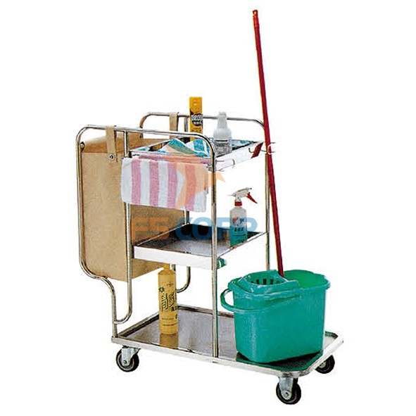 Xe làm vệ sinh phòng buồng inox 3 tầng F20