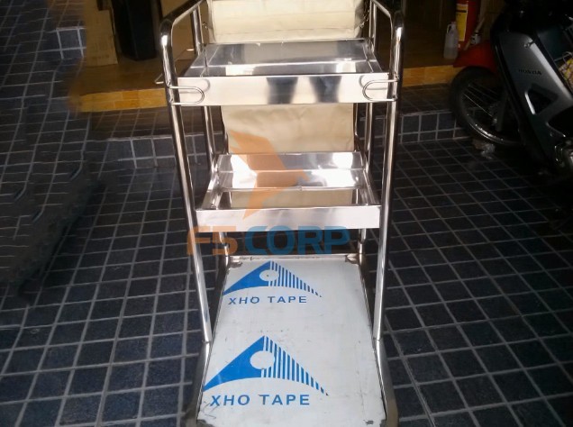 Xe làm vệ sinh phòng buồng inox 3 tầng F20
