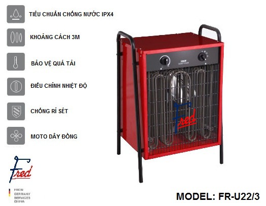 MÁY SẤY GIÓ NÓNG FRED FR-U22/3