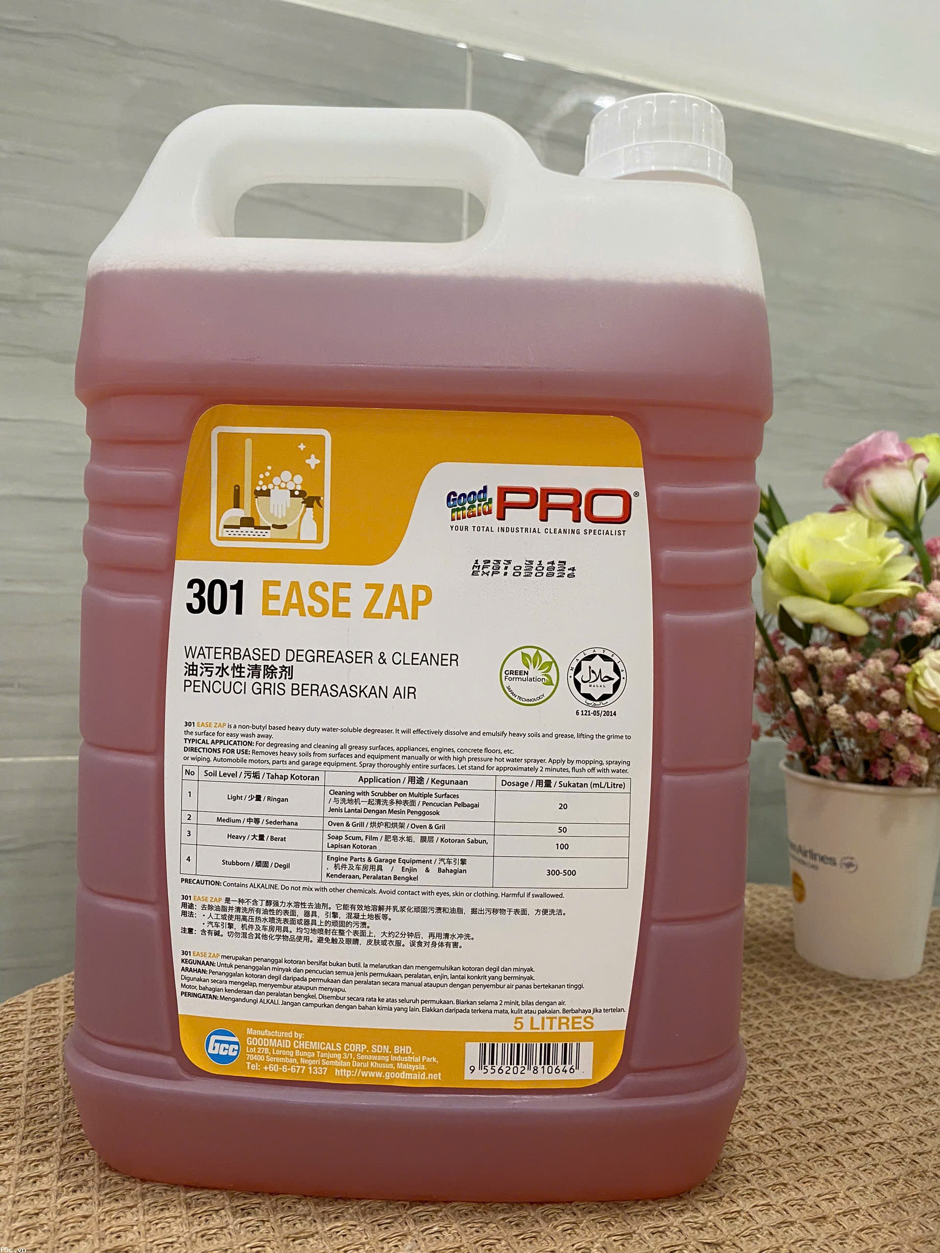 Dung dịch tẩy rửa dầu mỡ cơ khí, làm sạch giàn lạnh Goodmaid G301 - Can 5 Lít Nhập Malaysia