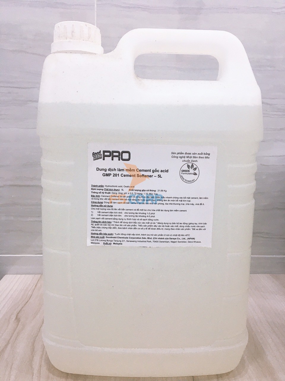 Dung dịch làm mềm xi măng - tẩy xi măng Goodmaid G201 Cement Sotener Made in Malaysia Can 20L