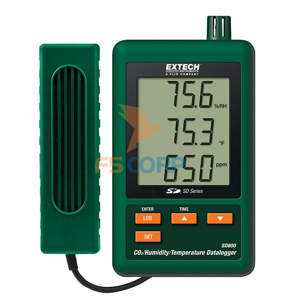 MÁY GHI DỮ LIỆU NHIỆT ĐỘ- ĐỘ ẨM VÀ NỒNG ĐỘ CO2- Extech SD800