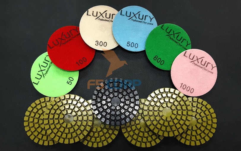 Bộ 6 Đĩa mài - phíp mài đánh bóng sàn đá sàn bê tông LXR 8M