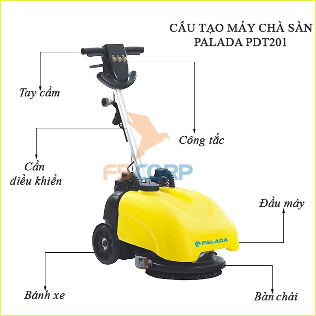 Máy chà sàn liên hợp mini Palada PDT201