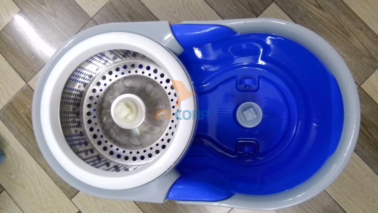 Bộ cây lau nhà 360 độ - Tròn xanh dương