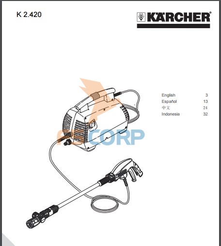 Máy rửa xe áp lực cao Karcher K2.420 Air Con *KAP (1.601-110.0)