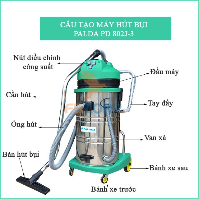 Máy hút bụi hút nước Palada PD 802J-3