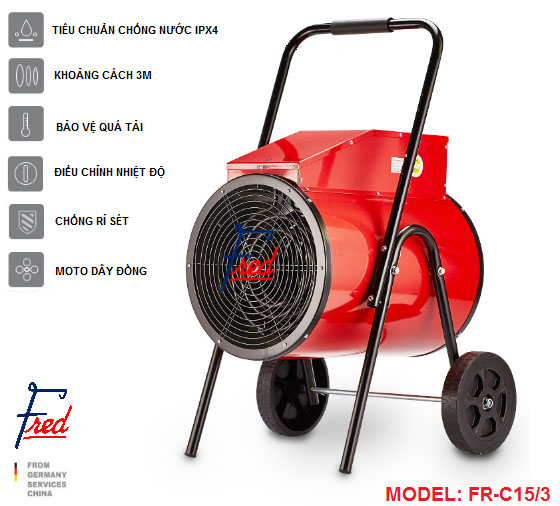 MÁY SẤY GIÓ NÓNG FRED FR-C15/3