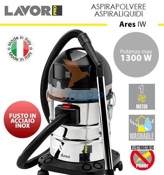 Máy hút bụi khô và ướt Lavor Ares IW