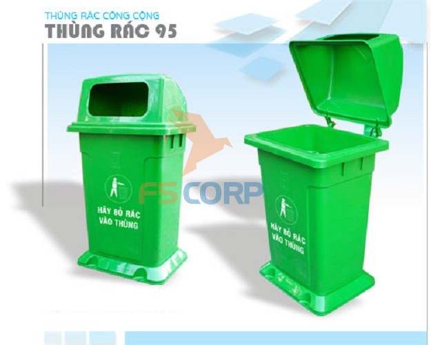 Thùng rác nhựa HDPE 95L