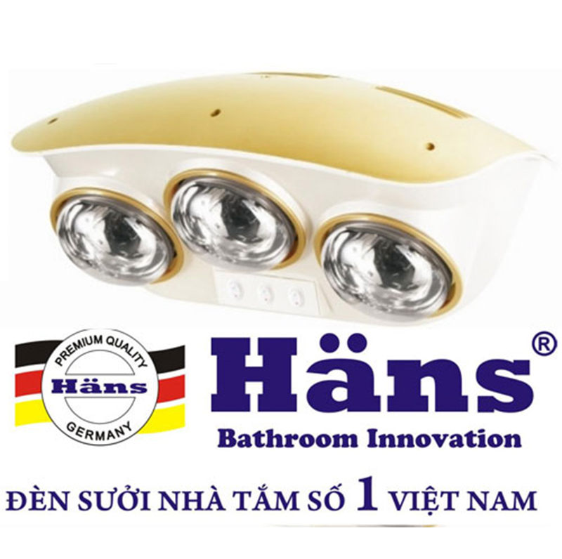 Đèn sưởi nhà tắm 3 bóng Hans H3B