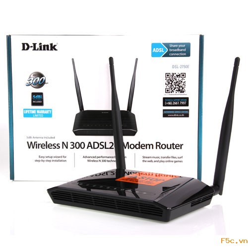 D-Link DSL-2750E ADSL2/2+ Wireless N 300 Router