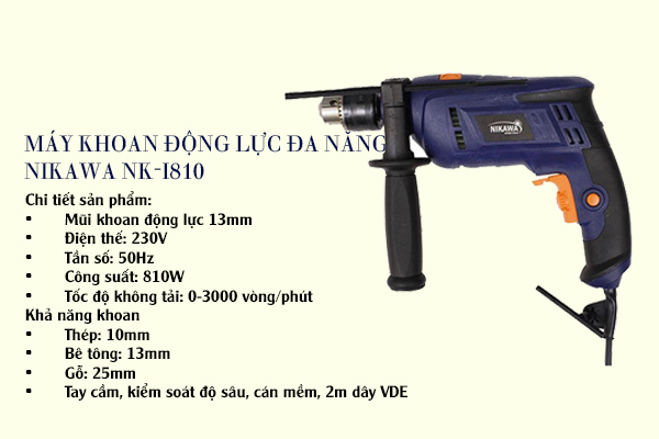 Máy khoan động lực Nikawa NK-I810