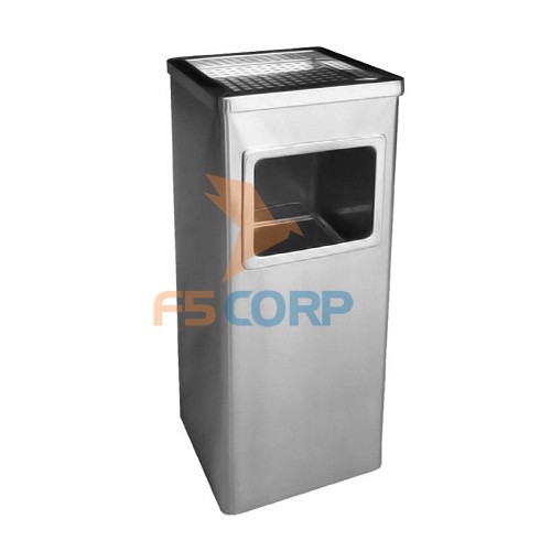 Thùng rác Inox gạt tàn vuông