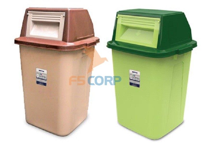 Thùng rác nhựa HDPE nắp lật 60L