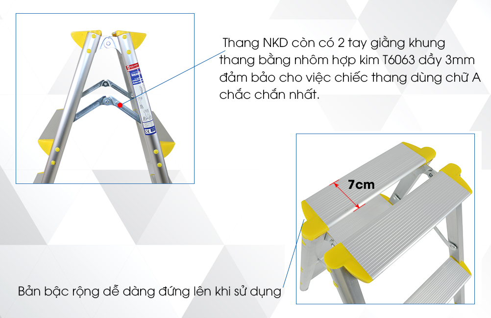 Thang nhôm gấp chữ A Nikawa NKD-04