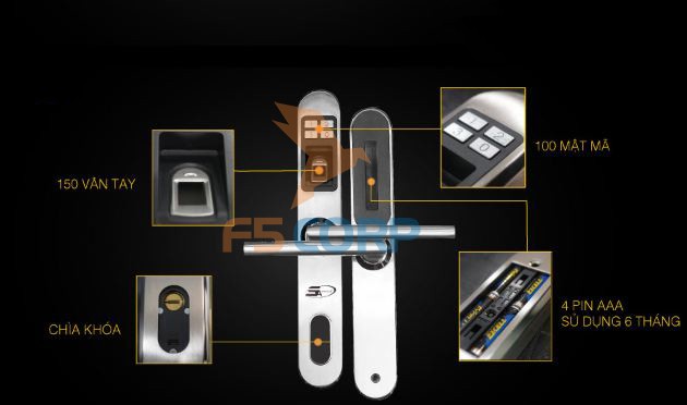 Khóa cửa vân tay cao cấp 5ASYSTEMS SBS3000