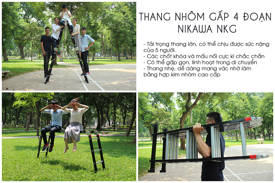 Thang nhôm gấp đoạn Nikawa NKG-44