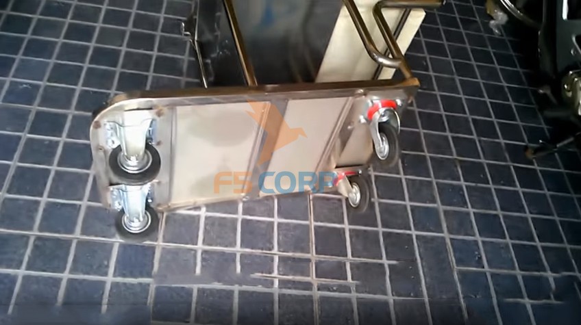 Xe làm vệ sinh phòng buồng inox 3 tầng F20