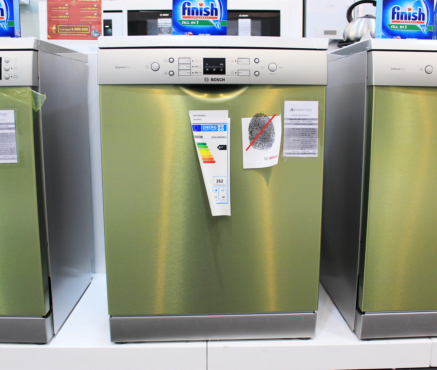 Máy rửa bát Bosch SMS54M48EU Inox tiêu chuẩn A++
