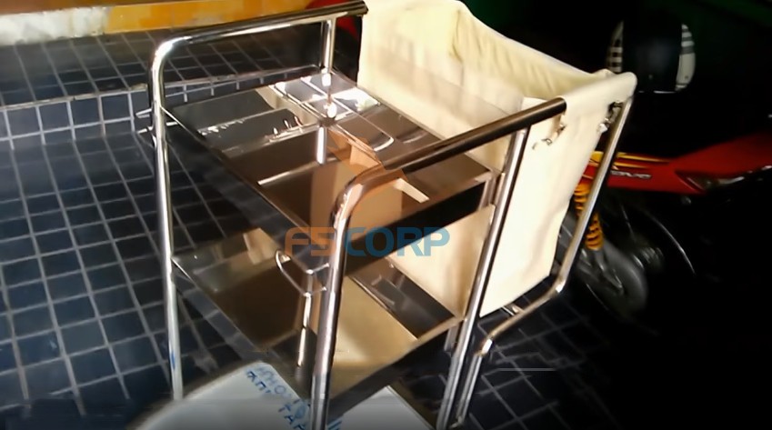 Xe làm vệ sinh phòng buồng inox 3 tầng F20