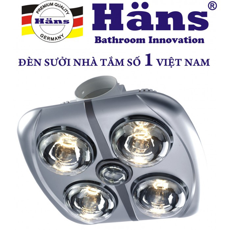 Đèn sưởi 4 bóng Hans loại âm trần H4B