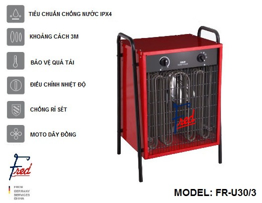 MÁY SẤY GIÓ NÓNG FRED FR-U30/3
