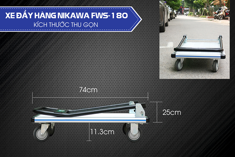 Xe đẩy hàng nhôm Nikawa FWS-180