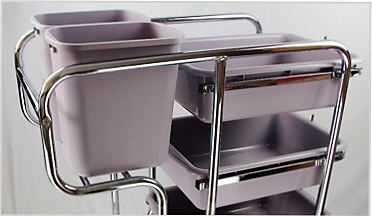 Xe thu gom chén đĩa, khung inox, khay nhựa