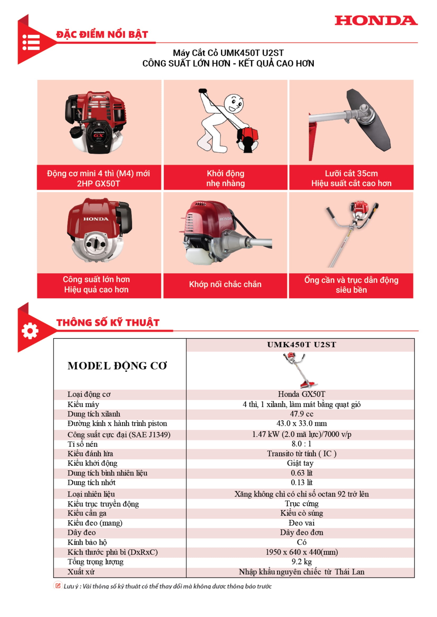 Máy cắt cỏ Honda UMK450T U2ST