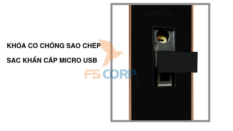 Khóa cửa vân tay cao cấp 5ASYSTEMS TS 7000 (Màu đồng cao cấp)