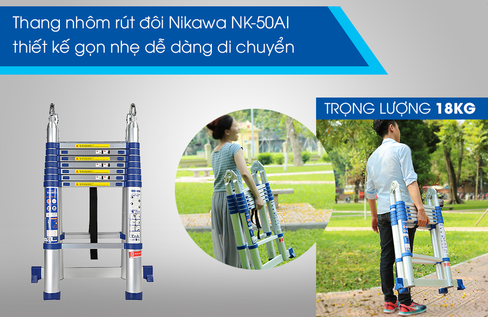 Thang nhôm rút đôi Nikawa NK-50AI