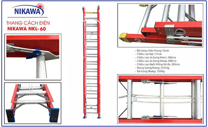 Thang cách điện hai đoạn Nikawa NKL-60