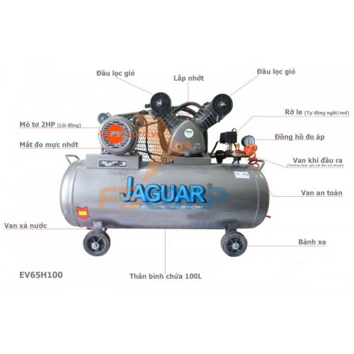 Máy nén khí piston 3HP 1 cấp Jaguar EV65H100