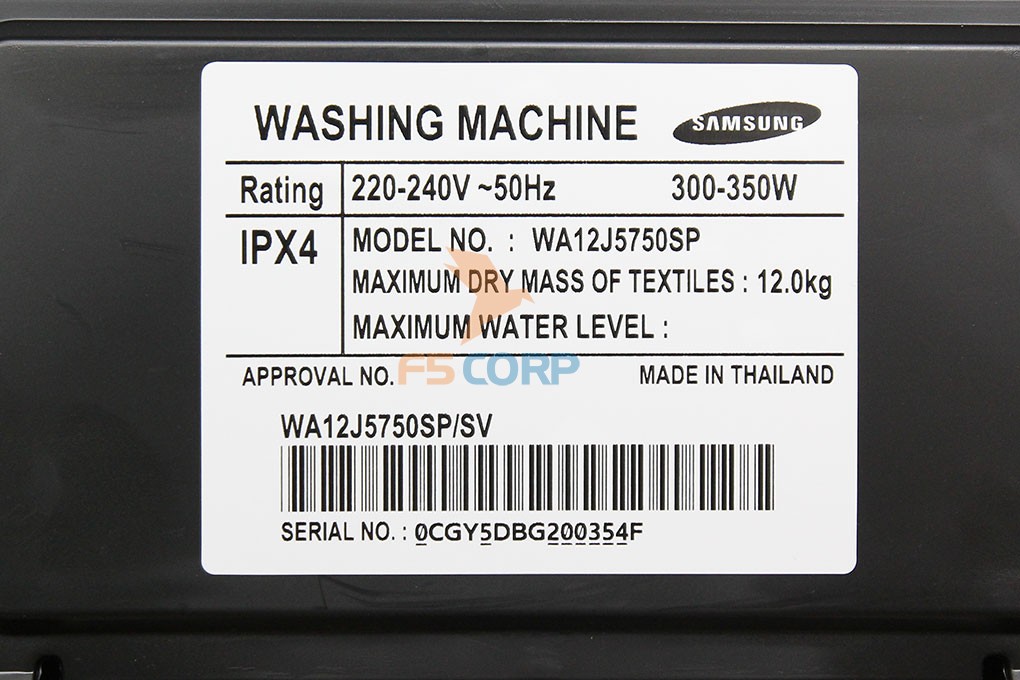 Máy giặt Samsung Inverter 12 Kg WA12J5750SP/SV
