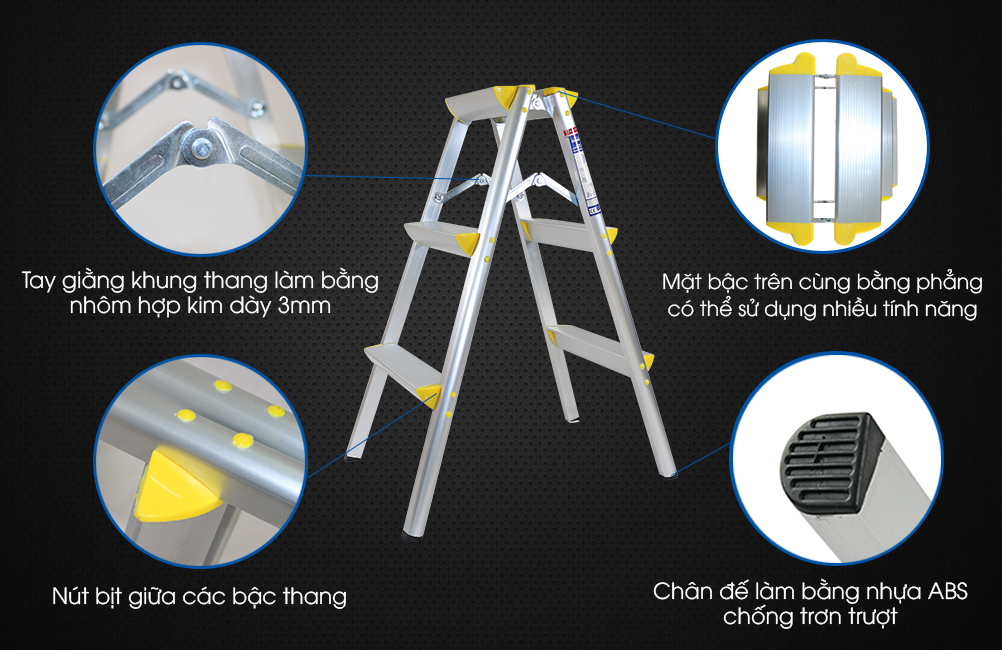 Thang nhôm gấp chữ A Nikawa NKD-04