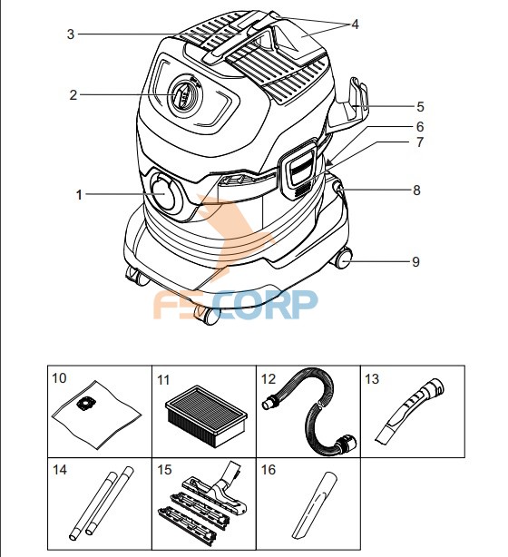 Máy hút bụi nước Karcher WD 4 Premium (1.348-150.0)