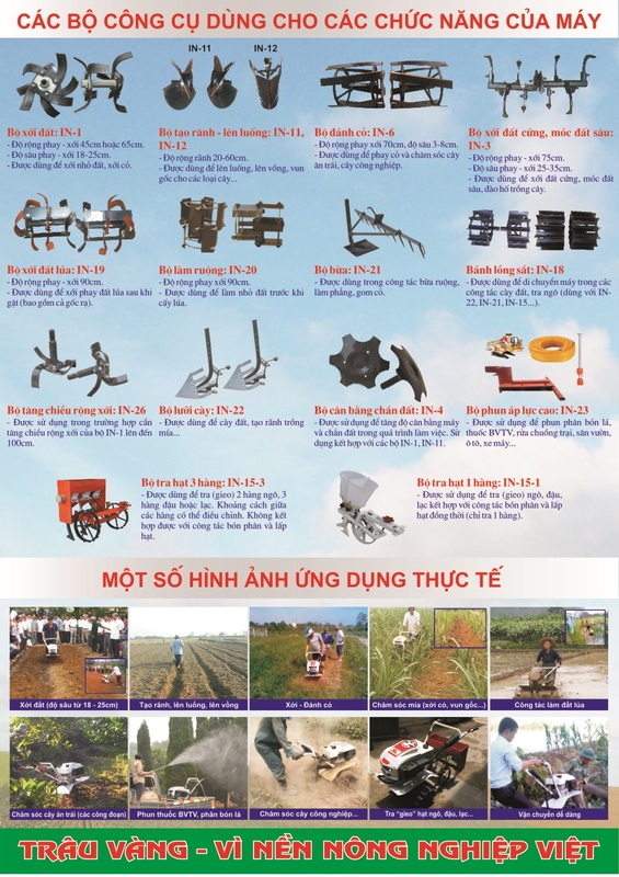 Máy làm đất đa năng trâu vàng 7HP IN-1WG4