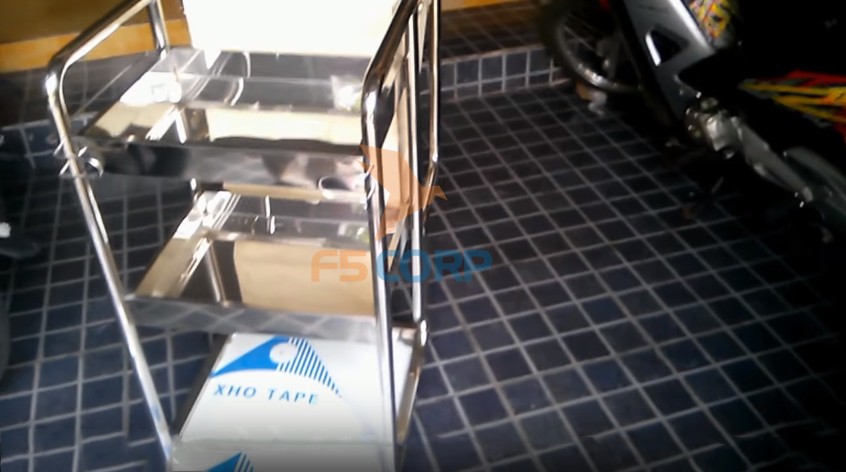 Xe làm vệ sinh phòng buồng inox 3 tầng F20
