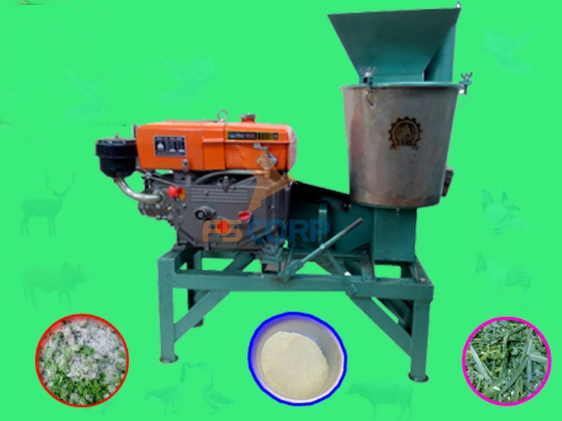 Máy chế biến thức ăn gia súc động cơ Diesel/8HP