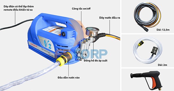 Máy phun xịt rửa xe cao áp Tonyson V2