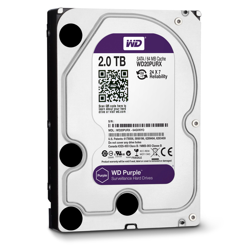Ổ cứng ghi hình camera Western Purple 2TB WD20PURX