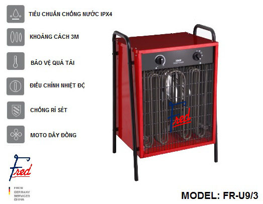 MÁY SẤY GIÓ NÓNG FRED FR-U9/3