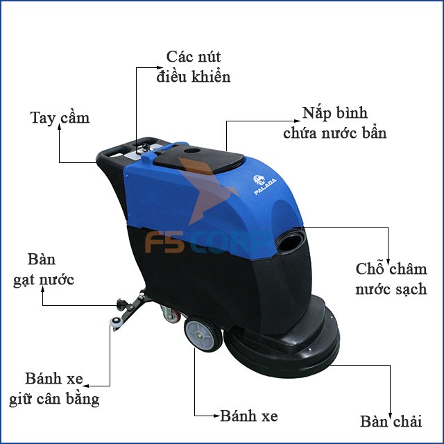 Máy chà sàn liên hợp chạy ắc quy Palada PD-70D