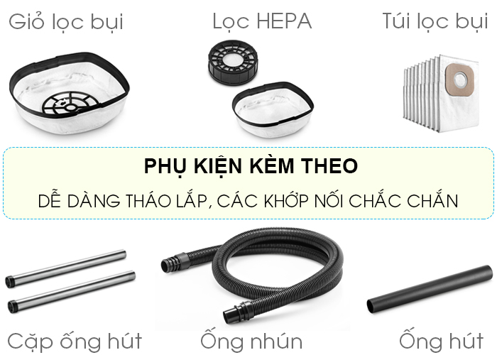 Máy hút bụi công nghiệp Karcher T 11/1 Classic mã 1.527-197.0