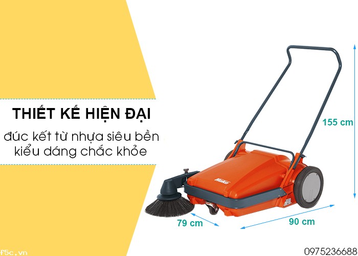 Xe quét rác đẩy tay Hako Sweepmaster M600