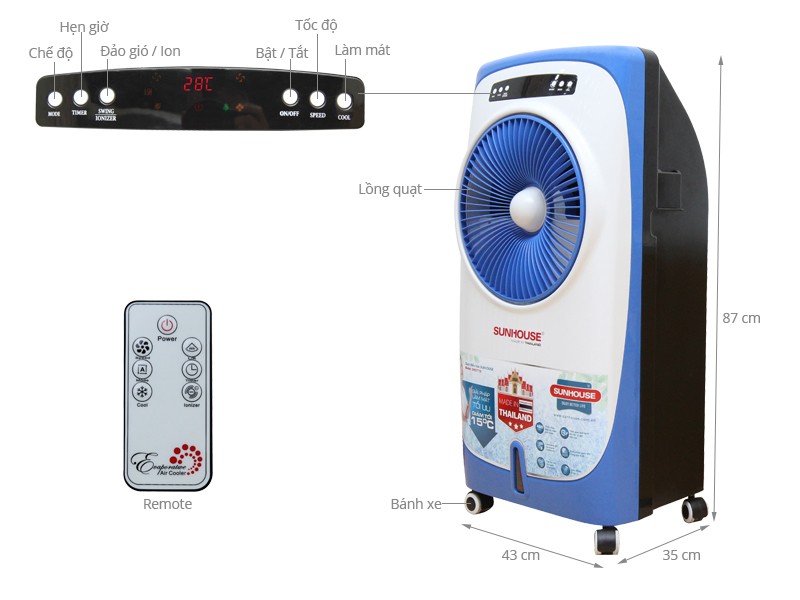 Quạt điều hòa Sunhouse SHD7710
