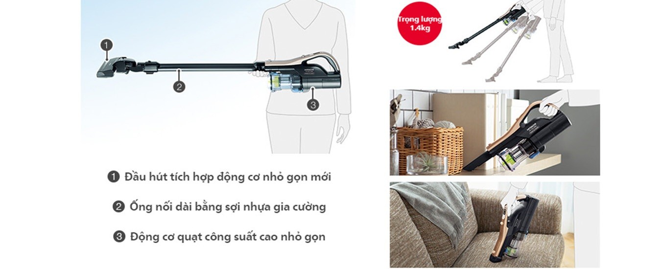 Máy hút bụi Hitachi PV-XFL300 (CG) cầm tay chạy pin