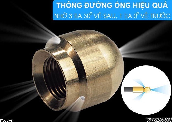 Béc phun cho dây thông đường ống Karcher Pipe cleaning nozzle mã 5.763-016.0